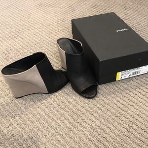 Unworn Vince peep toe wedges